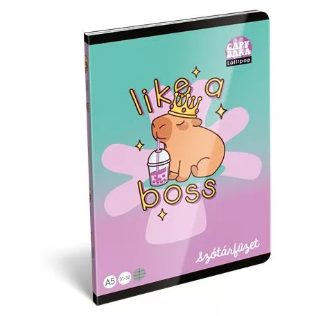 LIZZYSULI Füzet, tűzött, A5, szótár, 32 lap LIZZYSULI, "Lollipop Capybara", "31-32"