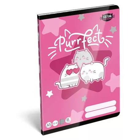 LIZZYSULI Füzet, tűzött, A5, vonalas, 32 lap, 3. osztály, LIZZYSULI, "Kit tok Stars Purrfect", "12-32"