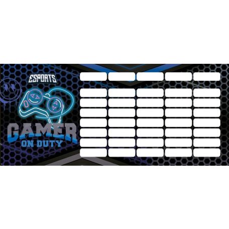 LIZZYSULI Órarend, tolltartóhoz, kétoldalas, LIZZYSULI, "Esport Gamer on Duty"