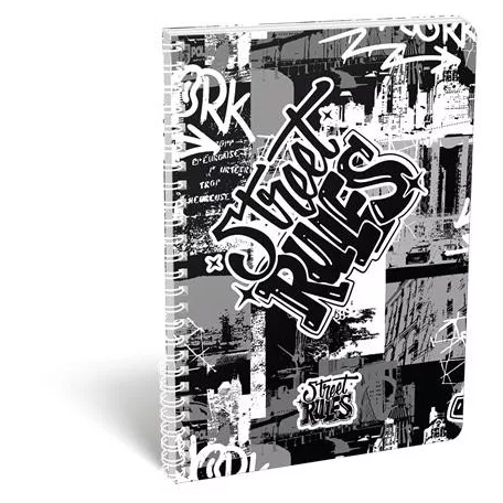 LIZZYSULI Spirálfüzet, A4, vonalas, 70 lap, LIZZYSULI, "Street Rules"