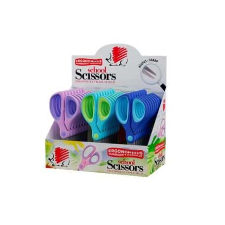 ICO Olló display, iskolai, hegyes, 13 cm, ICO "Süni", vegyes szín