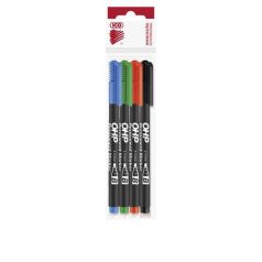   ICO Alkoholos marker készlet, OHP, 2-3 mm, B, ICO, 4 különböző szín