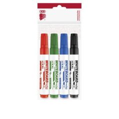   ICO Tábla- és flipchart marker készlet, 1-4 mm, vágott, ICO "Plan 12 XXL", 4 különböző szín