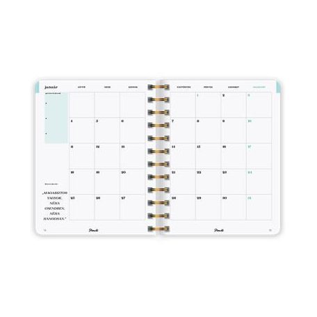 PLANALL Naptár, tervező, spirál, heti, 135x170 mm, PLANALL "Fits"