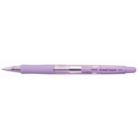 PENAC Golyóstoll, 0,7 mm, nyomógombos, lila tolltest, PENAC "SleekTouch", kék