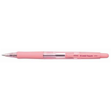 PENAC Golyóstoll, 0,7 mm, nyomógombos, rózsaszín tolltest, PENAC "SleekTouch", kék