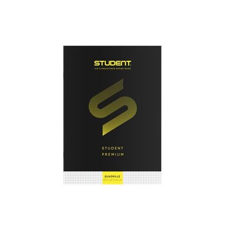 ICO Füzet, tűzött, A4, kockás, 32 lap, ICO "Student Premium", "87-32", fekete