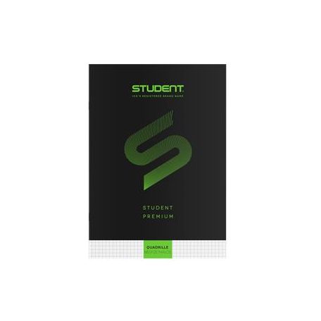 ICO Füzet, tűzött, A4, kockás, 32 lap, ICO "Student Premium", "87-32", fekete