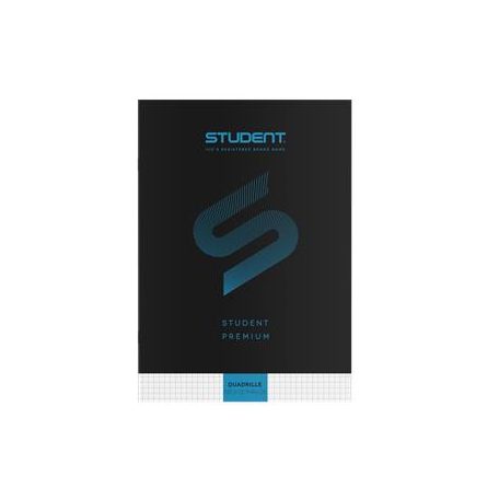 ICO Füzet, tűzött, A4, kockás, 32 lap, ICO "Student Premium", "87-32", fekete