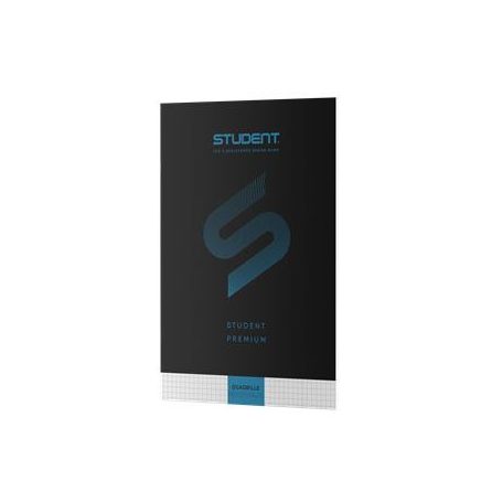 ICO Füzet, tűzött, A4, kockás, 32 lap, ICO "Student Premium", "87-32", fekete