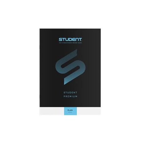 ICO Füzet, tűzött, A4, sima, 32 lap, ICO "Student Premium", "80-32", fekete