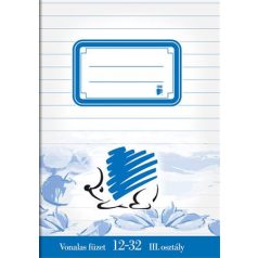   ICO Füzet, tűzött, A5, vonalas, 32 lap, 3. osztály, ICO "Süni", "12-32"