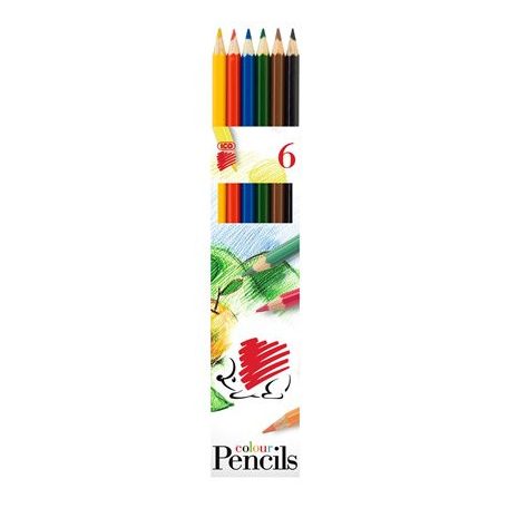 ICO Színes ceruza készlet, hatszögletű, ICO "Süni", 6 különböző szín