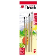   ICO Ecsetkészlet, no. 2-4-6-8-10, fa, ICO "Süni", natúr