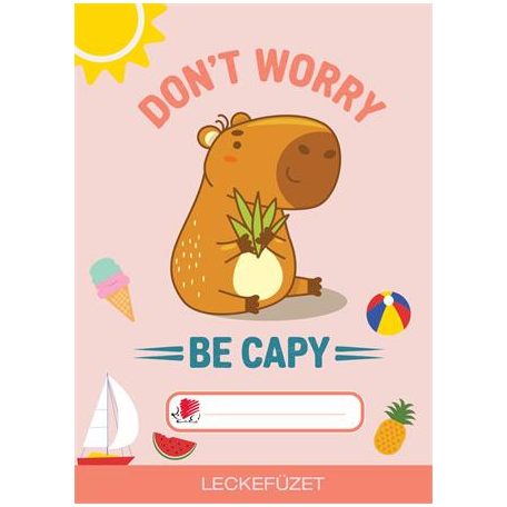 ICO Füzet, tűzött, A5, lecke, 34 lap, ICO "Süni", capybara