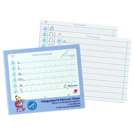 ICO Füzet, tűzött, 245x295 mm, fekvő, 32 lap, 1. osztály, ICO "Süni Meixner", előnyomott