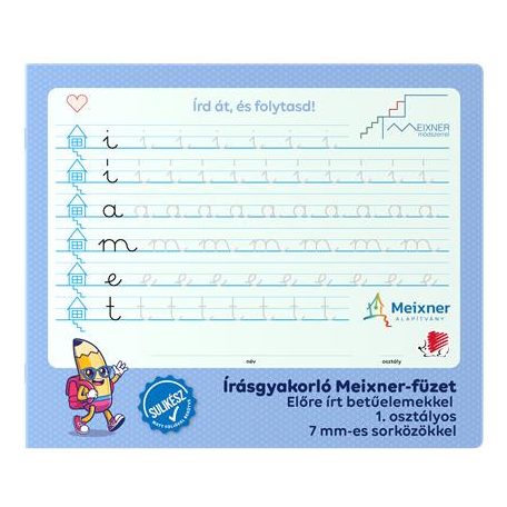 ICO Füzet, tűzött, 245x295 mm, fekvő, 32 lap, 1. osztály, ICO "Süni Meixner", előnyomott