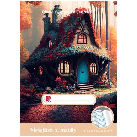 ICO Olvasónapló, tűzött, A5, 32 lap, 2. osztály, ICO "Süni Mesefüzet", kunyhó