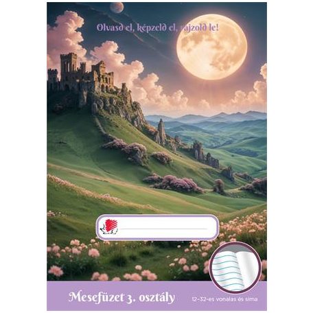 ICO Olvasónapló, tűzött, A5, 32 lap, 3. osztály, ICO "Süni Mesefüzet", kastély