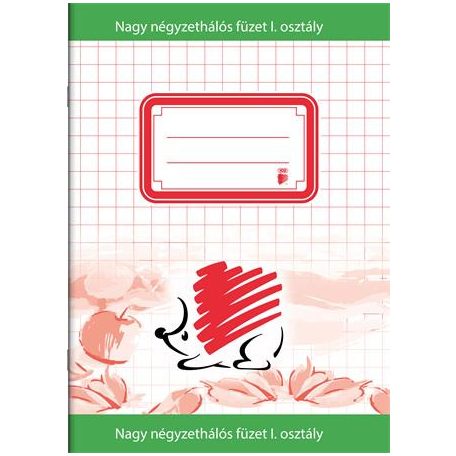 ICO Füzet, tűzött, A5, nagy kockás, 32 lap, 1. osztály, ICO "Süni"