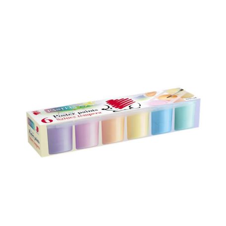 ICO Tempera készlet, tégelyes, ICO "Süni", 6 különböző pasztell szín