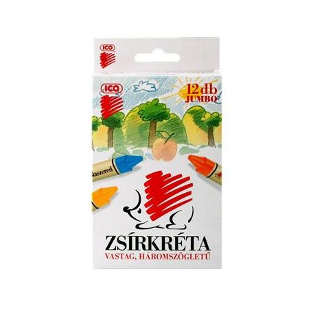ICO Zsírkréta, vastag, ICO "Süni", 12 különböző szín