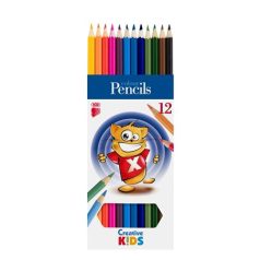   ICO Színes ceruza készlet, hatszögletű, ICO "Creative Kids", 12 különböző szín