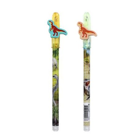 ICO Tolóbetétes ceruza radírral display, HB, ICO "Bensia", dinoszaurusz