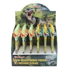   ICO Tolóbetétes ceruza radírral display, HB, ICO "Bensia", dinoszaurusz