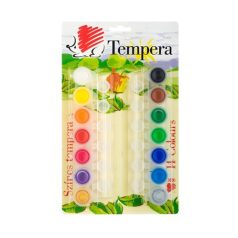   ICO Tempera készlet, tégelyes, ICO "Süni", 14 különböző szín