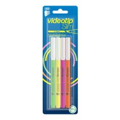   ICO Szövegkiemelő készlet, 1-3 mm, ICO "Videotip Slim", 4 különböző szín