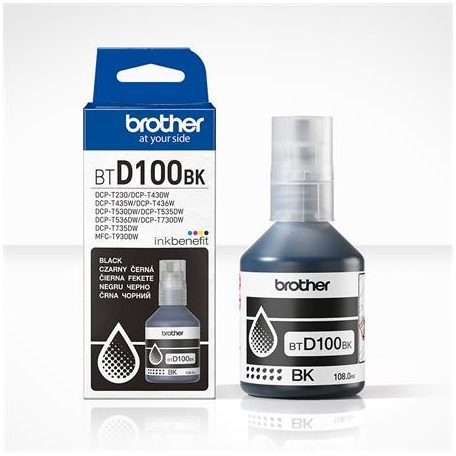BROTHER BTD100BK Tinta DCP T430W, 435W, TS530W, T730W nyomtatókhoz, BROTHER, fekete, 7,5k