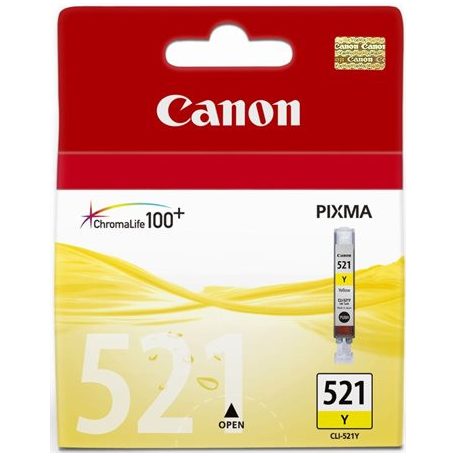 CANON CLI-521Y Tintapatron Pixma iP3600, 4600, MP540 nyomtatókhoz, CANON, sárga, 9ml