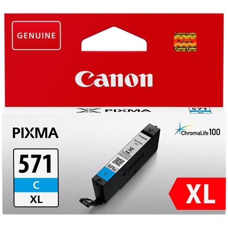 CANON CLI-571CXL Tintapatron Pixma MG5750, 6850,7750 nyomtatókhoz, CANON, cián, 11 ml