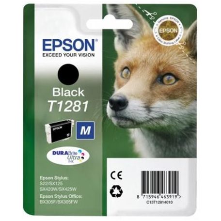 EPSON T12814011 Tintapatron Stylus S22, SX125, SX420W nyomtatókhoz, EPSON, fekete, 5,9ml
