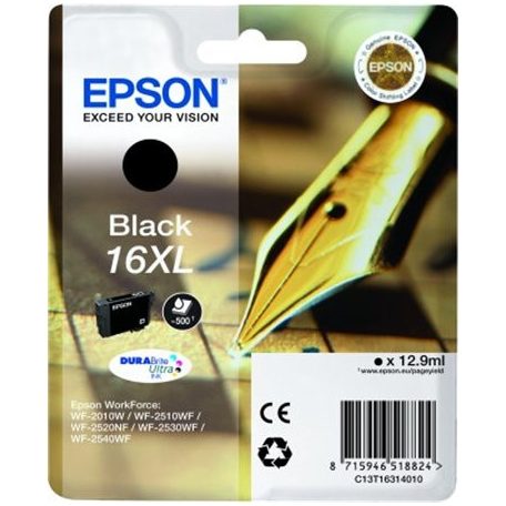EPSON T16314010 Tintapatron Workforce WF2540WF nyomtatóhoz, EPSON, fekete, 12,9ml