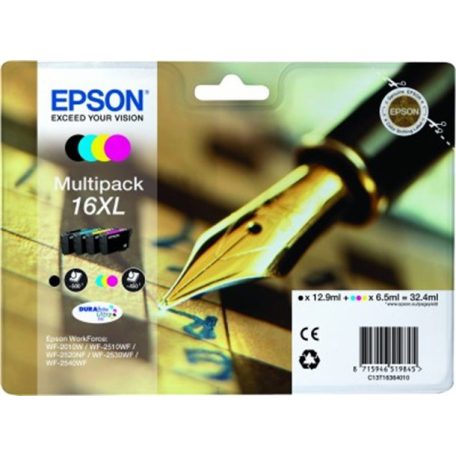 EPSON T16364010 Tintapatron multipack Workforce WF2540WF nyomtatóhoz, EPSON, b+c+m+y, 32,4ml
