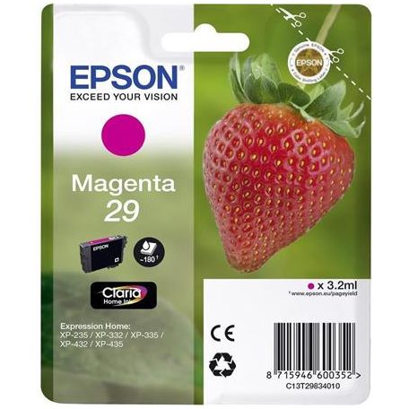 EPSON C13T29834010 Tintapatron XP235/332 nyomtatókhoz, EPSON, magenta, 3,2ml