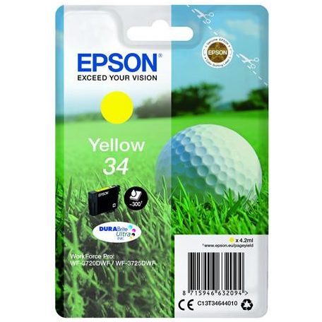 EPSON T34644010 Tintapatron WorkForce WF-3720DWF nyomtatóhoz, EPSON, sárga, 4,2 ml
