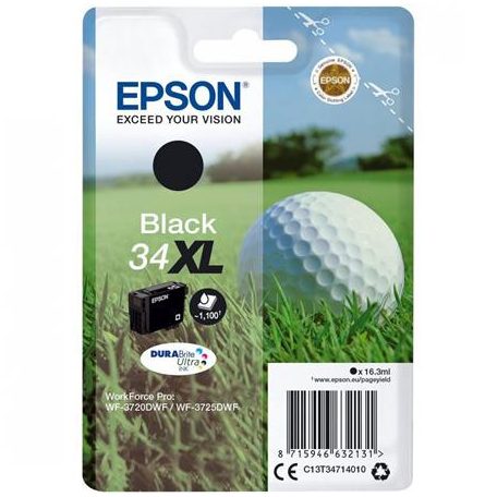 EPSON C13T34714010 Tintapatron WF-3720DWF, 3725DWF nyomtatókhoz, EPSON, fekete, 16,3ml