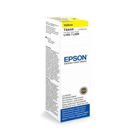 EPSON T66444A10 Tinta, L100, 200mfp nyomtatókhoz, EPSON, sárga, 70ml
