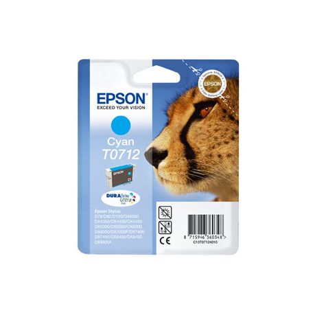 EPSON T07124011 Tintapatron Stylus D78, D92, D120 nyomtatókhoz, EPSON, cián, 5,5ml