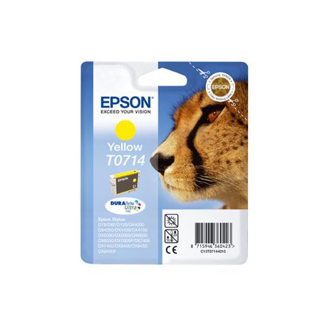 EPSON T07144011 Tintapatron Stylus D78, D92, D120 nyomtatókhoz, EPSON, sárga, 5,5ml