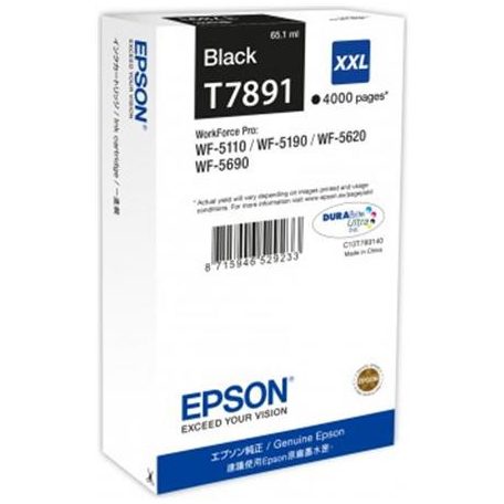 EPSON C13T789140 Tintapatron WF-5110DW, WF-5190DW nyomtatóhoz, EPSON, fekete, 4k