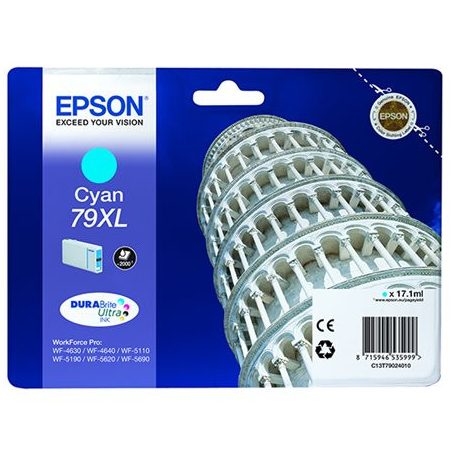EPSON T79024010 Tintapatron WorkForce Pro WF-5620DWF nyomtatóhoz, EPSON, cián, 17,1ml
