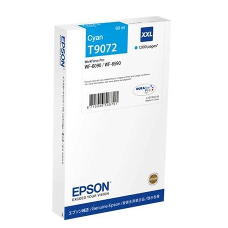 EPSON C13T907240 Tintapatron WF-6090, WF-6590 nyomtatókhoz, EPSON, cián, 7k