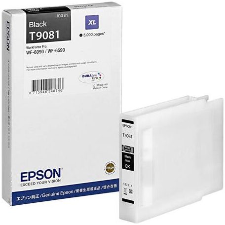 EPSON T908140 Tintapatron Workforce Pro WF-6090, WF-6590 nyomtatókhoz, EPSON, fekete, 5k