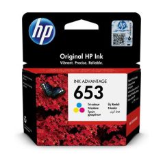   HP 3YM74AE Tintapatron DeskJet Plus Ink Advantage 6075 All-in-One nyomtatóhoz, HP 653, c+m+y, 200 oldal