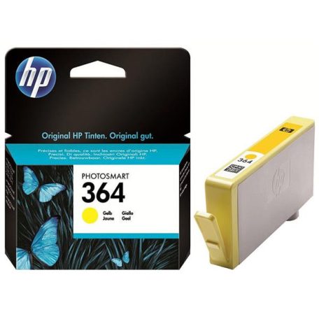 HP CB320EE Tintapatron Photosmart C5380, C6380, D5460 nyomtatókhoz, HP 364, sárga, 300 oldal