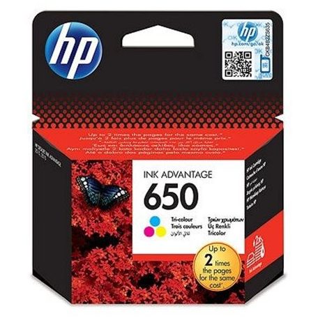 HP CZ102E Tintapatron Deskjet Ink Advantage 2510 sor nyomtatókhoz, HP 650, színes, 200 oldal